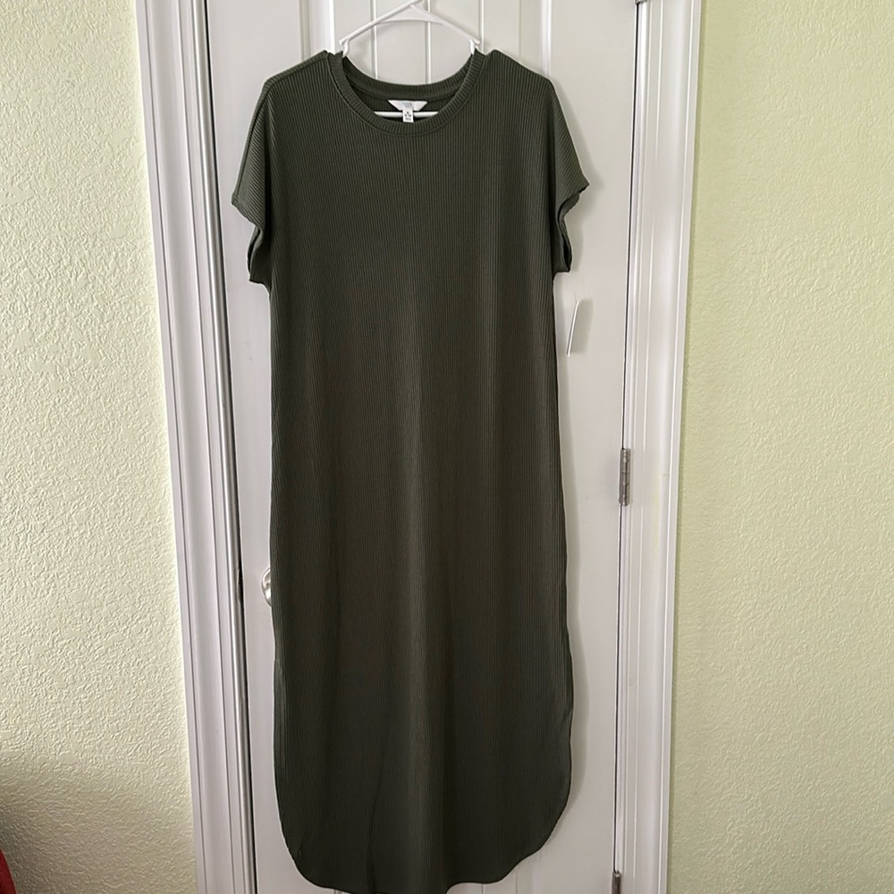 Olive green dress long dress